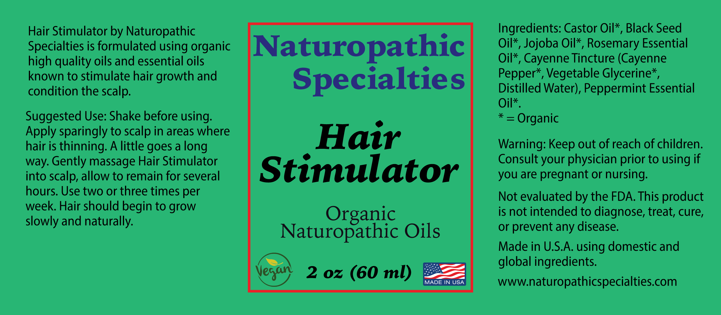 Hair Stimulator Label